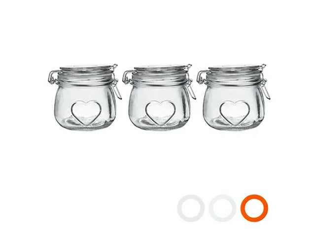 Heart Design Glass Storage