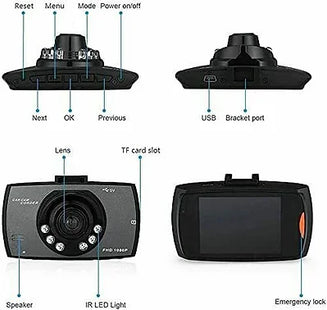 Dashcam LCD With Night Vision 1080P+ 32gb Memory Card