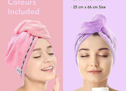 2 Pck Microfibre Hair Towel