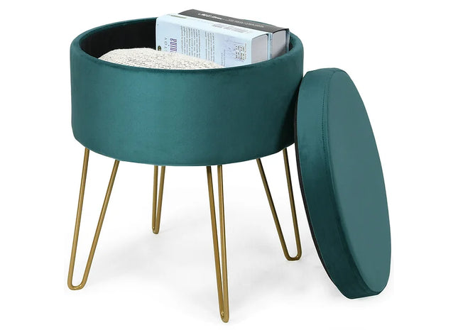 Round Velvet footstall Storage & Chair