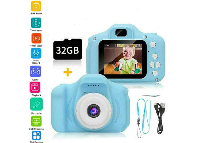 Kids Digital Camera 1080p with Free 32gb SD Card
