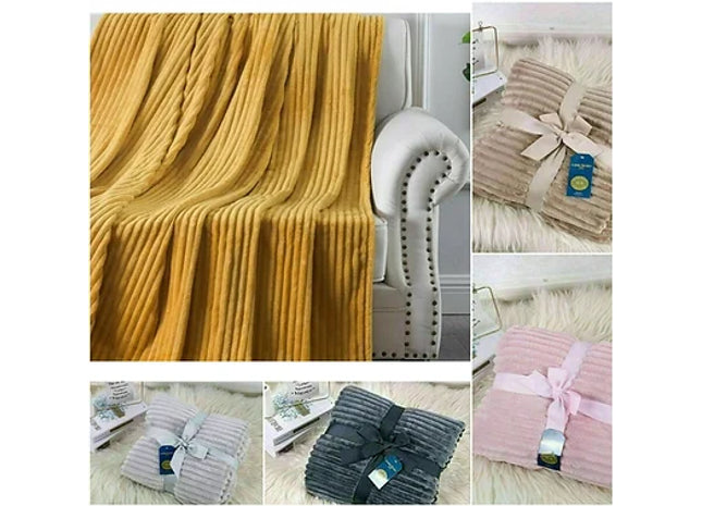 Chunky Ribbed Fleece Throw