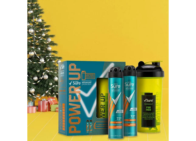 Sure Men PowerUp Workout Protein Shaker 3pcs Gift Set