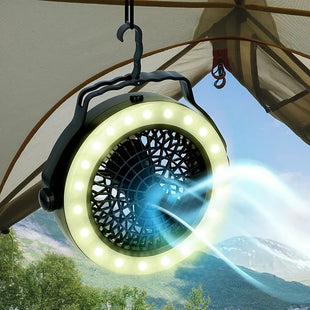 2 in 1 Portable Camping LED Light With Fan