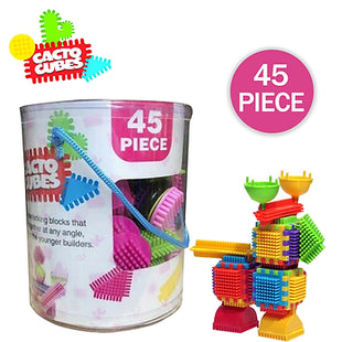 45 Piece Pink Stickle Bricks Building Blocks Cacto Cubes Construction Kids Set