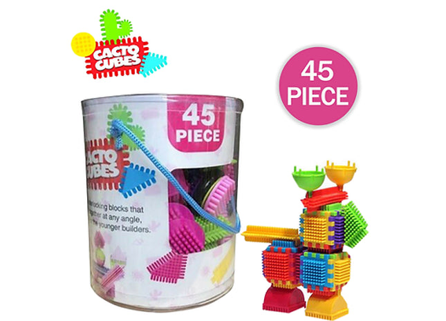 45 Piece Pink Stickle Bricks Building Blocks Cacto Cubes Construction Kids Set