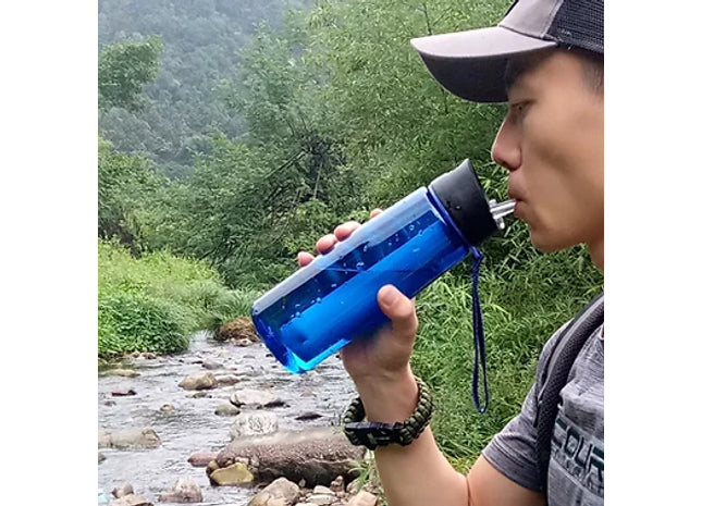 Emergency Survival Travel Water Purifier Straw Bottle