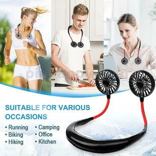 Portable 3 Blades Mini Fan Neckband