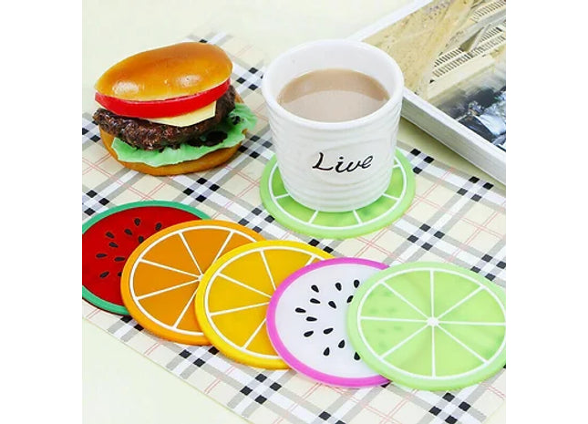 6pc Fruit Mug Mats Silicone