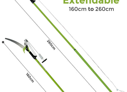TELESCOPIC EXTENDING RATCHET TREE BRANCH PRUNER LOPPER & SAW BLADE
