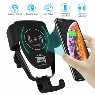 QI Fast Wireless Car Charger 15W 2-1 Mount Holder