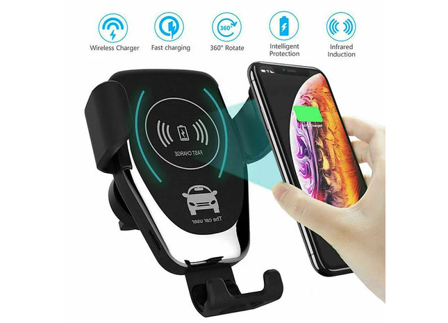 QI Fast Wireless Car Charger 15W 2-1 Mount Holder