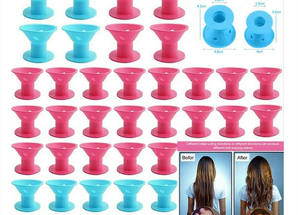 20/40PCS No Heat Silicone Hair Curlers