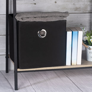 Set Of 6 Collapsible Storage Boxes Black