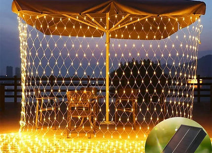 Solar Powered Net Mesh LED String Fairy Lights 3*2m