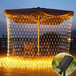 Solar Powered Net Mesh LED String Fairy Lights 3*2m
