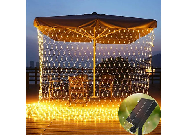 Solar Powered Net Mesh LED String Fairy Lights 3*2m