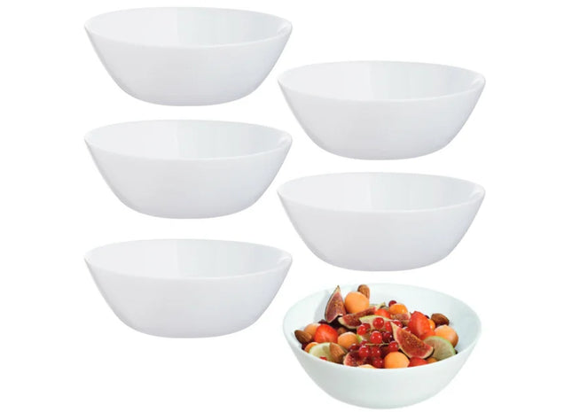 Opal White Tempered Glass Breakfast Cereal Bowl