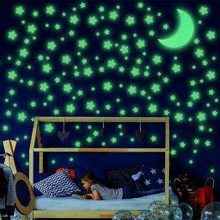 100 Glow Stars and 1 Moon