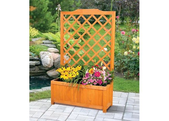 Wooden Garden Lattice Planter