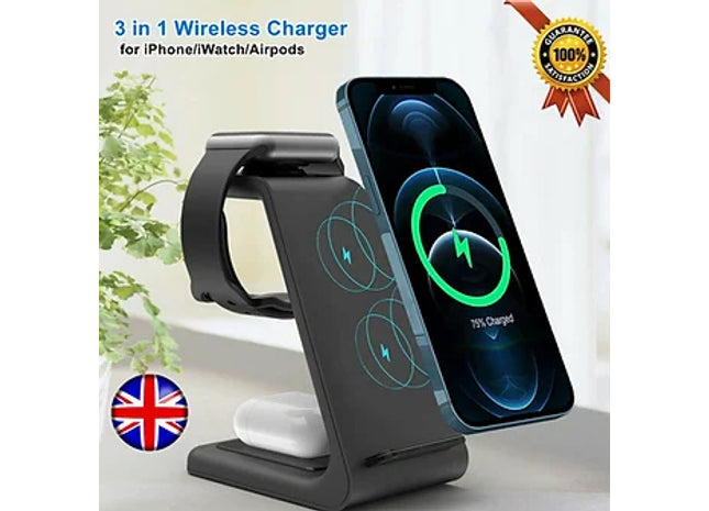 3 in 1 Fast Wireless Charging Station For Apple Watch iPhone