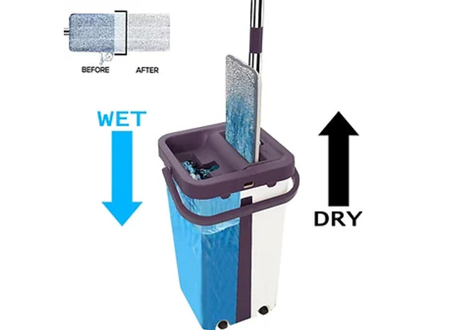 360 Flat Squeeze Mop & Bucket Set Home Floor Mop