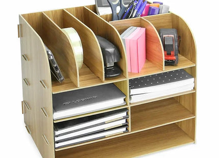 Wooden Square Desktop Organiser