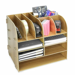 Wooden Square Desktop Organiser