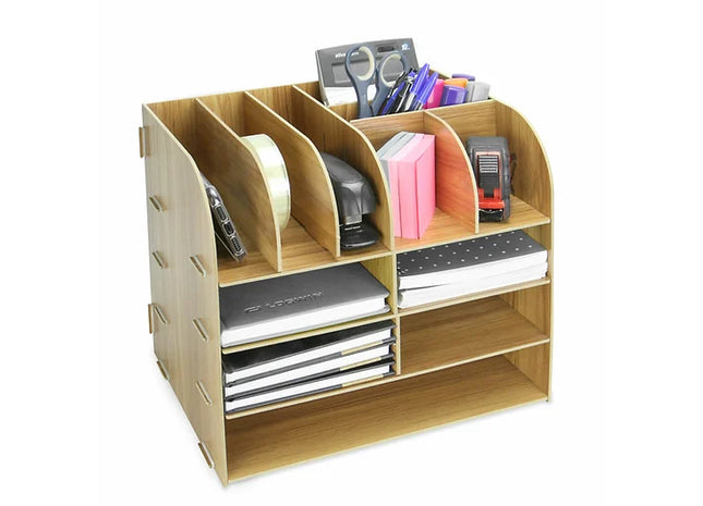 Wooden Square Desktop Organiser