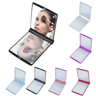 LED Light Foldable Illuminated Make Up Cosmetic Flip Beauty Vanity Mirror