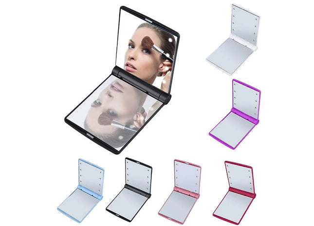 LED Light Foldable Illuminated Make Up Cosmetic Flip Beauty Vanity Mirror