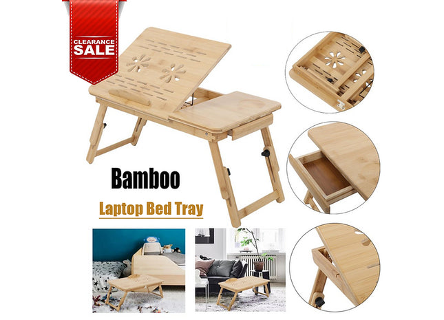 Portable Folding Bamboo Bed Laptop caddy