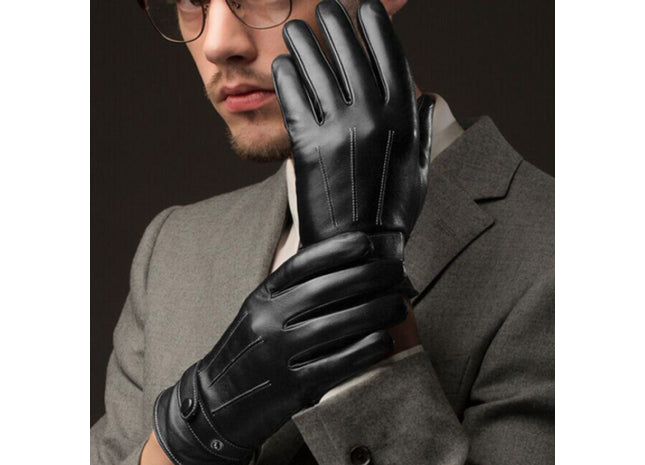 Men's Touchscreen Winter Leather Gloves