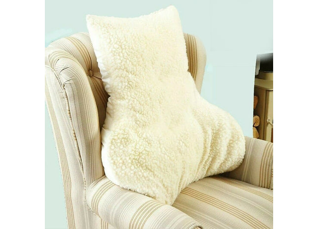 Lumbar Back Support Faux-Sheepskin Chair Cushion