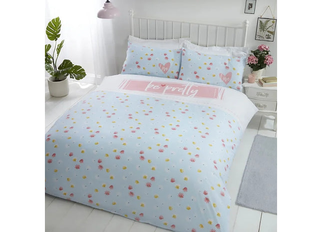 Luxury Be Pretty Blue Duvet Cover Set