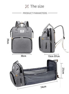 Multi-Function Baby Diaper Backpack Baby Folding Bed