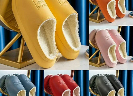 Unisex Waterproof Plush Slippers