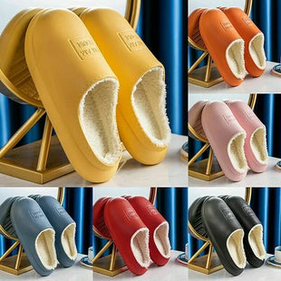 Unisex Waterproof Plush Slippers