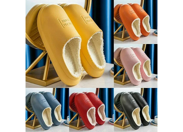 Unisex Waterproof Plush Slippers