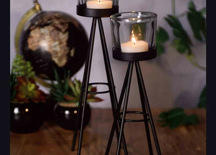 2 Metal Tea Light Candle Stick Stand