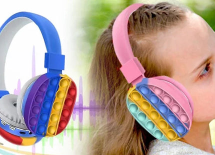 Kids Wireless Push Pop Fidget Headphones - 2 Colours