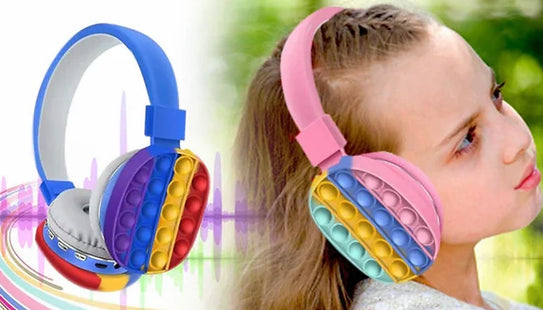 Kids Wireless Push Pop Fidget Headphones - 2 Colours