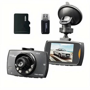 Dashcam LCD With Night Vision 1080P+ 32gb Memory Card