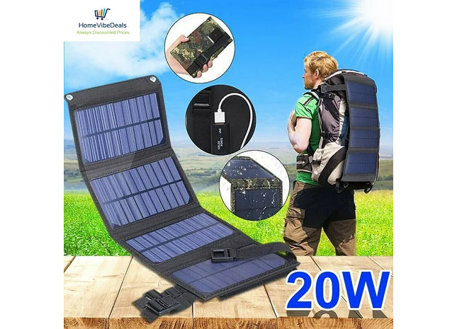 20W USB Solar Panel Folding Power Bank