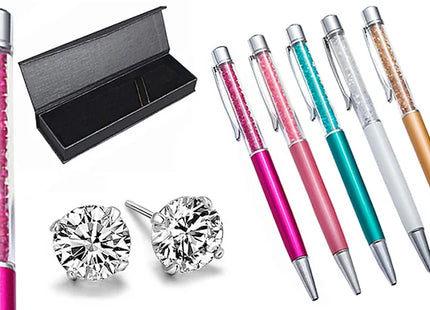 Swarovski Elements Pen and Earring Gift Set