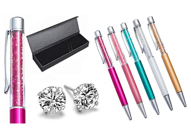 Swarovski Elements Pen and Earring Gift Set