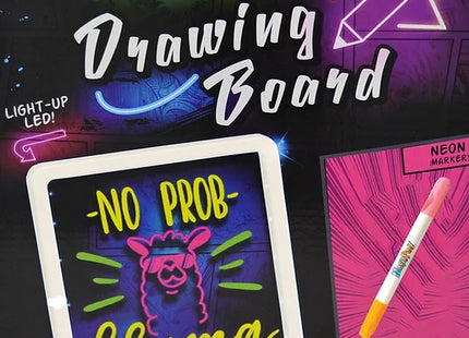 LED Drawing Board With 3D Glasses & 4 Neon Pens