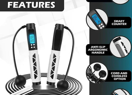 LCD Digital Display Skipping Rope With Counter 2 In 1 Speed Jump Rope