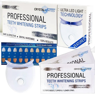TEETH WHITENING STRIPS + LED LIGHT