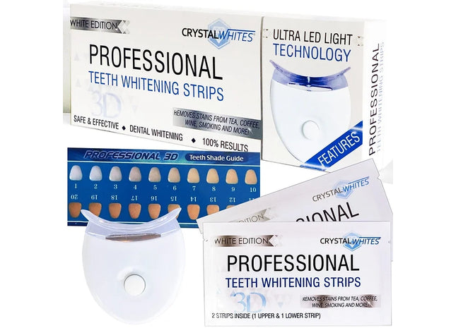 TEETH WHITENING STRIPS + LED LIGHT